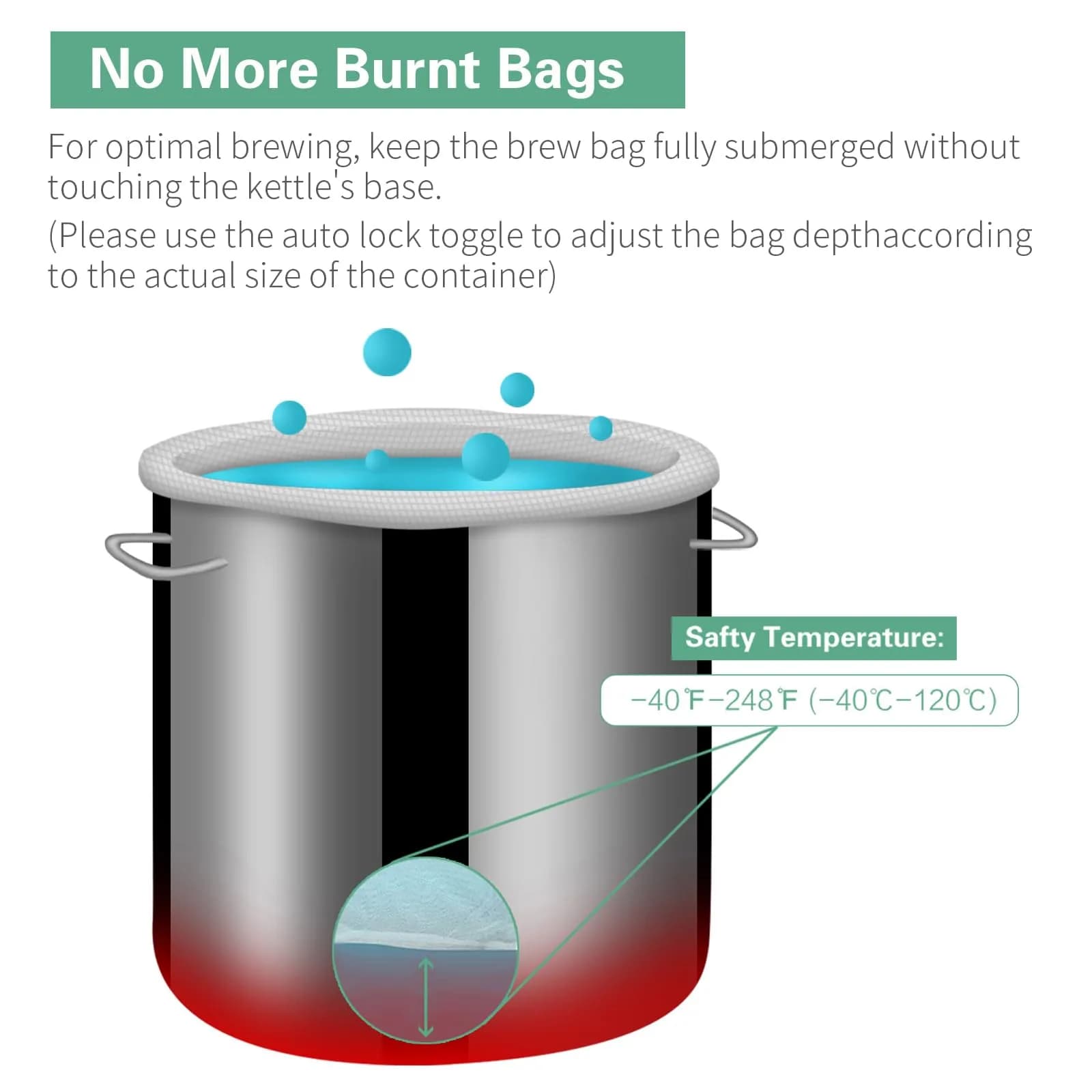 Bellamei Reusable Brew Bag 2 Pack 56cm x 66cm (22"x26") 250 Micron Fine Mesh | Brew in a Bag for All-Grain Brewing - view 3