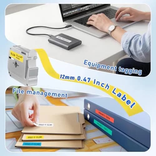 Labelife Replacement M Tape for Brother Label Maker PT-M95 PT-65 PT-45 PT-80 PT-70 | 12mm, 5 Color Pack, Waterproof & Durable thumbnail 5