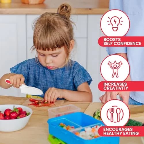 Zulay Kitchen 3-Piece Kids Knife Set for Real Cooking & Baking | Safe, Child-Friendly & Easy to Clean thumbnail 8