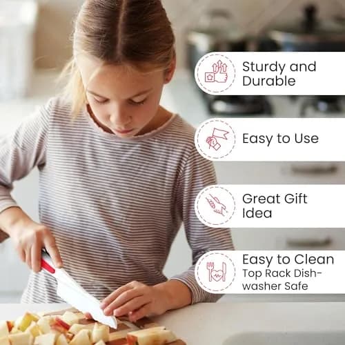 Zulay Kitchen 3-Piece Kids Knife Set for Real Cooking & Baking | Safe, Child-Friendly & Easy to Clean thumbnail 2