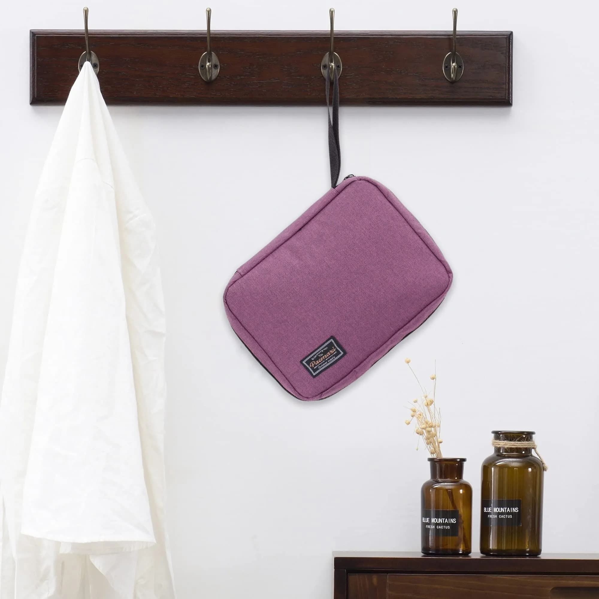 PACMAXI Watch Band Storage Case for 20 Bands | Purple Polyester Organizer with Wristlet Handle - view 7