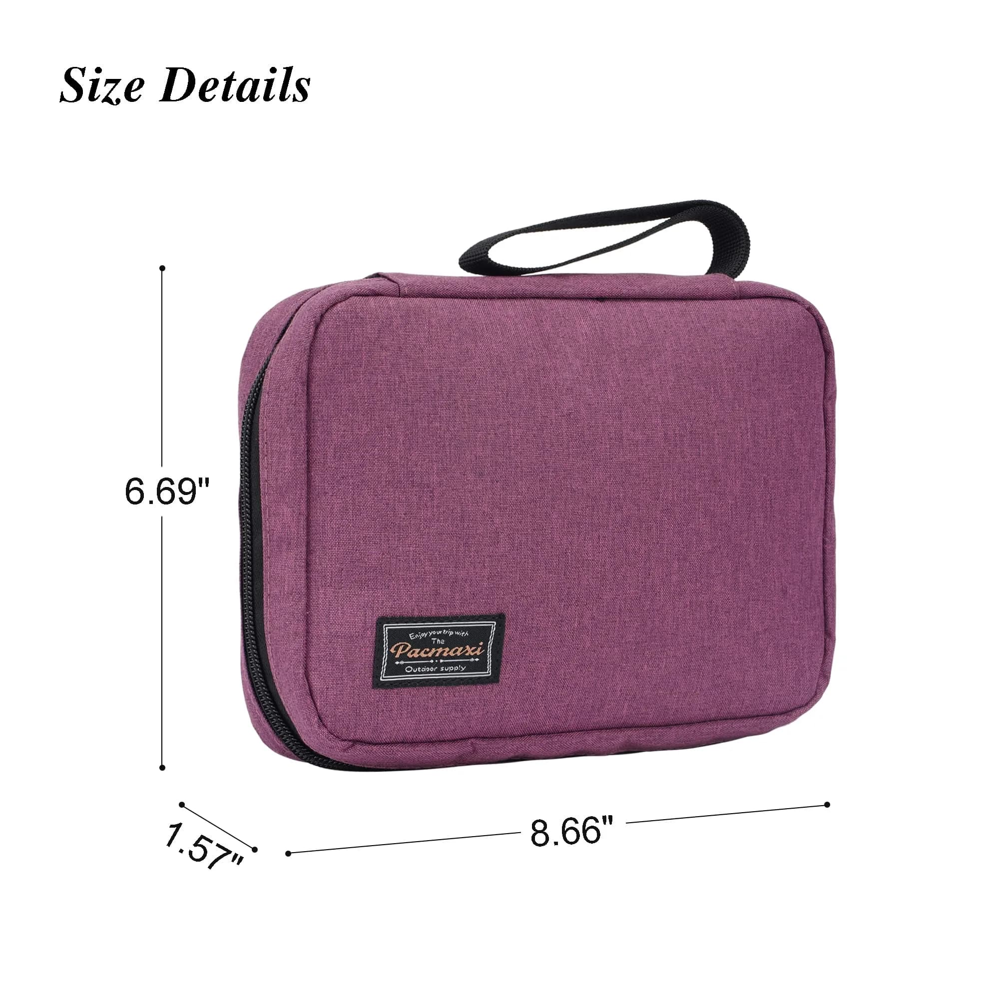 PACMAXI Watch Band Storage Case for 20 Bands | Purple Polyester Organizer with Wristlet Handle - view 2