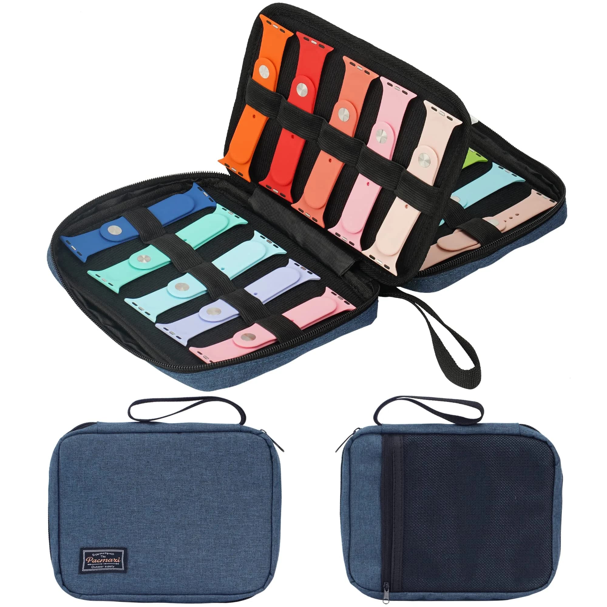 PACMAXI 20 Watch Bands Storage Carrying Case - Vibrant Blue Organizer for Most Watch Straps - main product image
