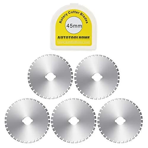 AUTOTOOLHOME 45mm Perforation Rotary Cutter Blades | 5PCS Skip Stitch Blades for Quilting & Crafts thumbnail 1