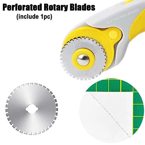 AUTOTOOLHOME 45mm Perforation Rotary Cutter Blades | 5PCS Skip Stitch Blades for Quilting & Crafts thumbnail 4