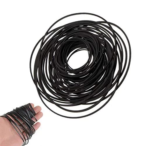 TEANTECH Cassette Recorder Rubber Belts 50-Piece Mix | 1mm Width, 40-135mm Length thumbnail 1