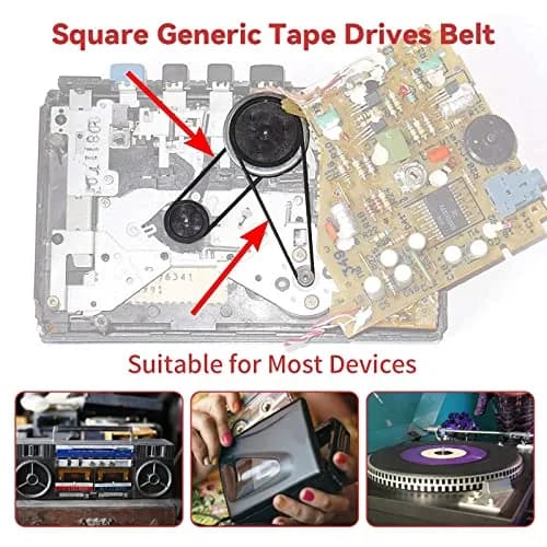 TEANTECH Cassette Recorder Rubber Belts 50-Piece Mix | 1mm Width, 40-135mm Length thumbnail 6