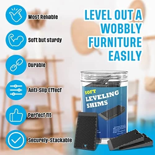 YARKOR Furniture Levelers 2" (5 cm) Rubber Shims, 32-Piece Pack | Non-Slip Wedges for Uneven Floors thumbnail 5