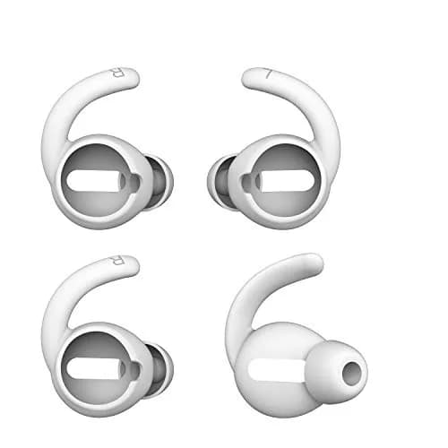 REEYEAR Anti-Slip Earhooks for Apple AirPods 1 & 2, Soft Silicone Skin, Sound Enhancement, 2 Pairs White thumbnail 1