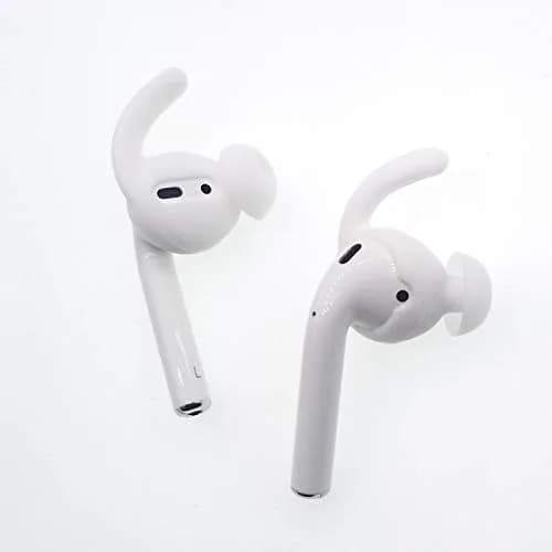 REEYEAR Anti-Slip Earhooks for Apple AirPods 1 & 2, Soft Silicone Skin, Sound Enhancement, 2 Pairs White thumbnail 8
