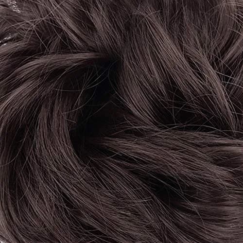 MORICA 2PCS Dark Brown Messy Bun Hair Piece for Women, 85g (3oz) Heat Resistant Synthetic Fiber | Adds Volume and Fullness thumbnail 3