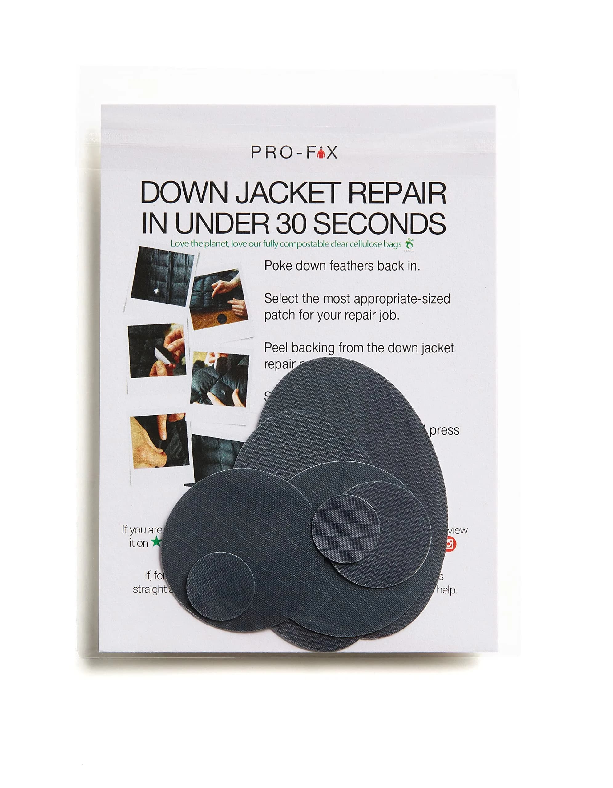 DJR Self-Adhesive Waterproof Repair Patch Kit | 30-Second Fix for Outdoor Gear, Nylon Ripstop, Multiple Colors — Dark Gray