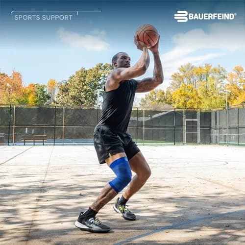 Bauerfeind Sports Compression Knee Support NBA White M | FDA Approved Basketball Knee Pain Relief & Performance thumbnail 4