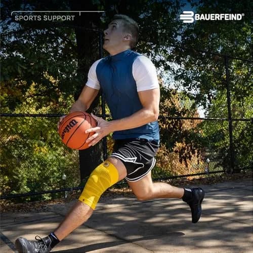 Bauerfeind Sports Compression Knee Support NBA White M | FDA Approved Basketball Knee Pain Relief & Performance thumbnail 9