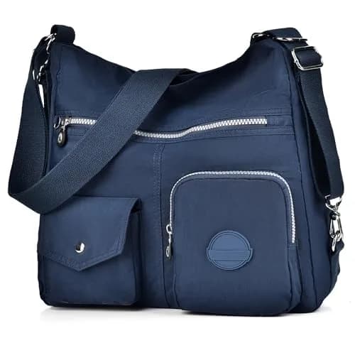 Dora & Liz Nylon Hobo Purse for Women, Convertible Crossbody Shoulder Handbag 35cm (13.8" L x 4.5" W x 13" H) | Multi-Way Carry & RFID Protection thumbnail 1