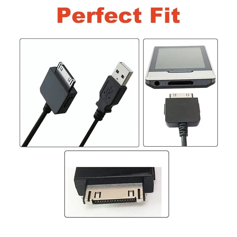 Adhiper Black USB Sync Data Transfer Charging Cable for Microsoft Zune Zune2 ZuneHD MP3 MP4 Player (1m / 3.3ft) thumbnail 4