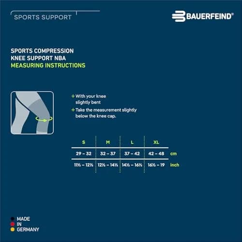 Bauerfeind Sports Compression Knee Support NBA Black L | FDA Approved, Doctor Recommended, Adjustable Fit thumbnail 6
