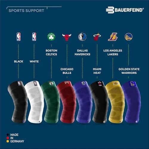 Bauerfeind Sports Compression Knee Support NBA Black L | FDA Approved, Doctor Recommended, Adjustable Fit thumbnail 3