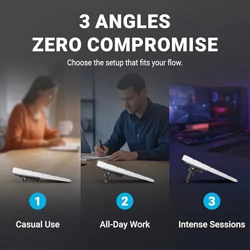 GPG2 ESC Flip Keyboard Stand for Desk, Adjustable Angles, Compatible with Apple Magic Keyboard & More thumbnail 7