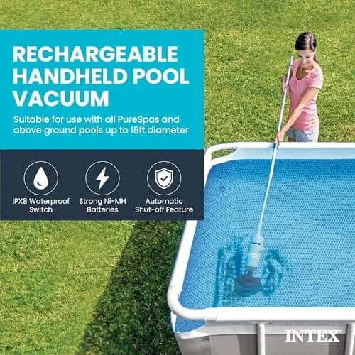 Intex 28620EP Rechargeable Handheld Pool Vacuum Cleaner with 94-inch Telescoping Pole | Cordless & Waterproof thumbnail 3