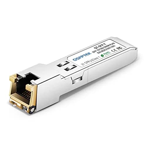 QSFPTEK 1.25G SFP-T Gigabit SFP Copper Ethernet Module | RJ45 Copper Transceiver for Cisco & Mikrotik (10/100/1000M, Reach 100m) thumbnail 1