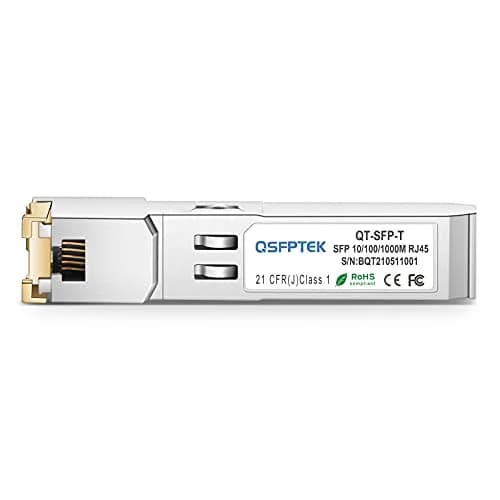QSFPTEK 1.25G SFP-T Gigabit SFP Copper Ethernet Module | RJ45 Copper Transceiver for Cisco & Mikrotik (10/100/1000M, Reach 100m) thumbnail 2