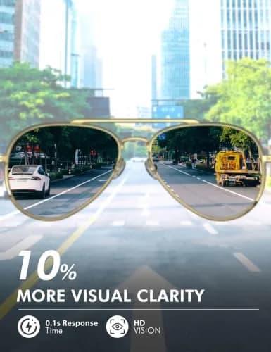 Luenx Aviator Polarized Sunglasses for Men & Women | 60mm Gradient Amber Lens, Lightweight Metal Frame thumbnail 3