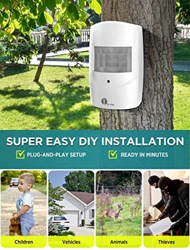 1byone Driveway Alarm System with 2 PIR Sensors & 1 Plug-in Receiver | 300m Wireless Range, 36 Melodies thumbnail 5