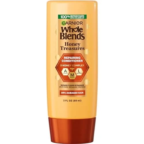 Garnier Whole Blends Honey Treasures Repairing Conditioner 3 Fl Oz | Nourishes & Strengthens Damaged Hair thumbnail 1
