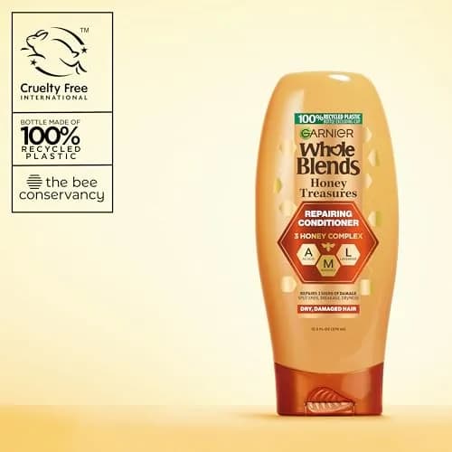 Garnier Whole Blends Honey Treasures Repairing Conditioner 3 Fl Oz | Nourishes & Strengthens Damaged Hair thumbnail 9