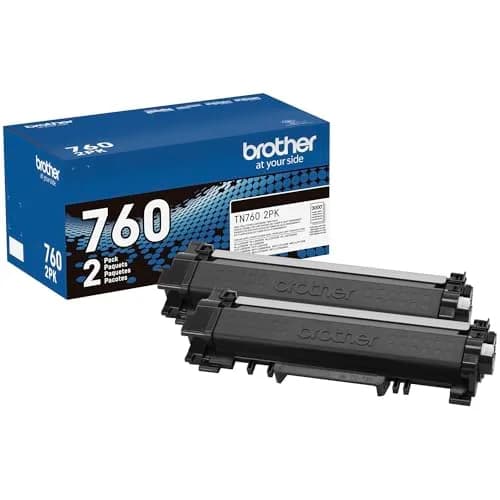 Brother Genuine High-Yield Black Toner Cartridge Twin Pack TN760 2Pk | 6,000 Pages Total thumbnail 1