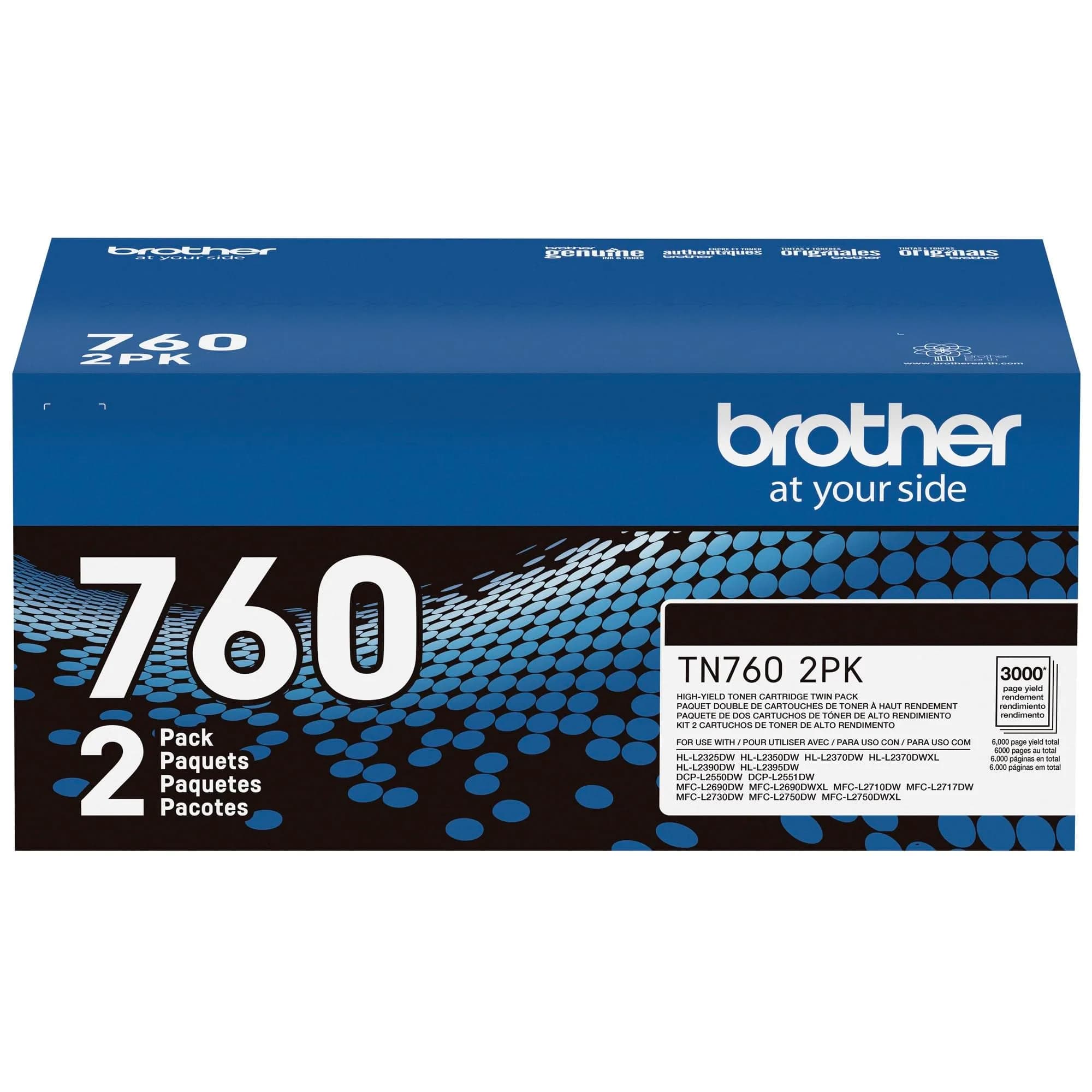 Brother Genuine TN7602PK High-Yield Black Toner Cartridge Twin Pack | Get 6000 Pages - view 7