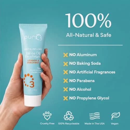 PurO3 Jojoba Oil Organic Deodorant, Orange & Bergamot | Natural Vegan Roll-On, 2.5 fl oz thumbnail 8