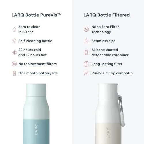 LARQ PureVis Self-Cleaning UV Insulated Stainless Steel Water Bottle 17 oz | Smart Hydration with UV-C Technology thumbnail 6