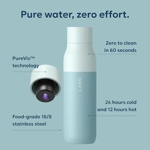 LARQ PureVis Self-Cleaning UV Insulated Stainless Steel Water Bottle 17 oz | Smart Hydration with UV-C Technology thumbnail 2