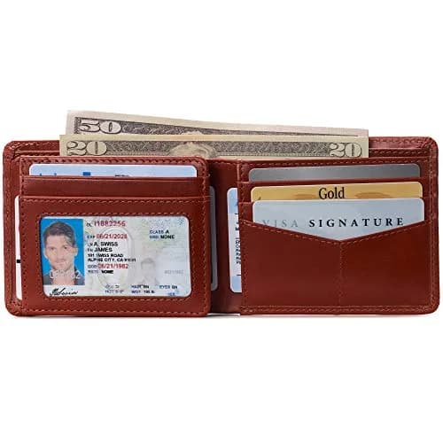 Alpine Swiss Spencer RFID Leather Bifold Wallet for Men | 11.1 cm (4.37") | 14 Card Slots thumbnail 5