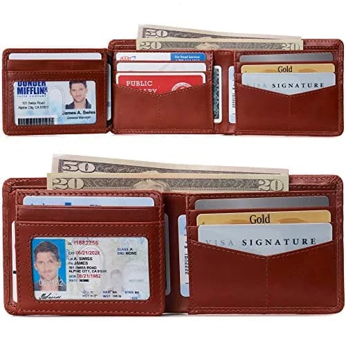 Alpine Swiss Spencer RFID Leather Bifold Wallet for Men | 11.1 cm (4.37") | 14 Card Slots thumbnail 2