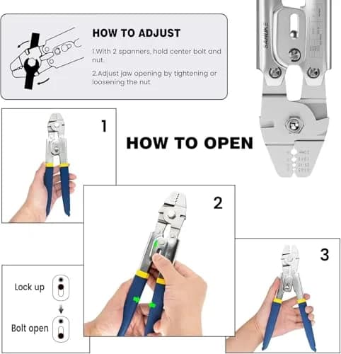 Sanuke Wire Rope Crimping Kit with 160pcs Ferrule Sleeves & 10pcs Steel Thimbles | 2.2mm Cable Swaging Tool thumbnail 6