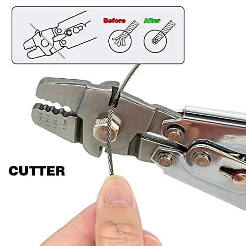 Sanuke Wire Rope Crimping Kit with 160pcs Ferrule Sleeves & 10pcs Steel Thimbles | 2.2mm Cable Swaging Tool thumbnail 3