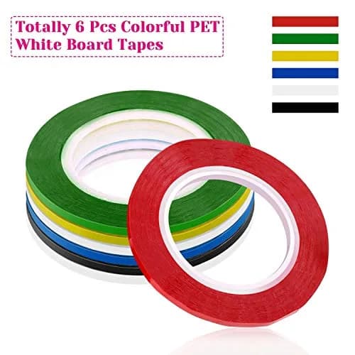cridoz 1/8 inch Whiteboard Tape 6 Rolls (1296 ft Total) | Grid & Chart Tape for Organization thumbnail 2