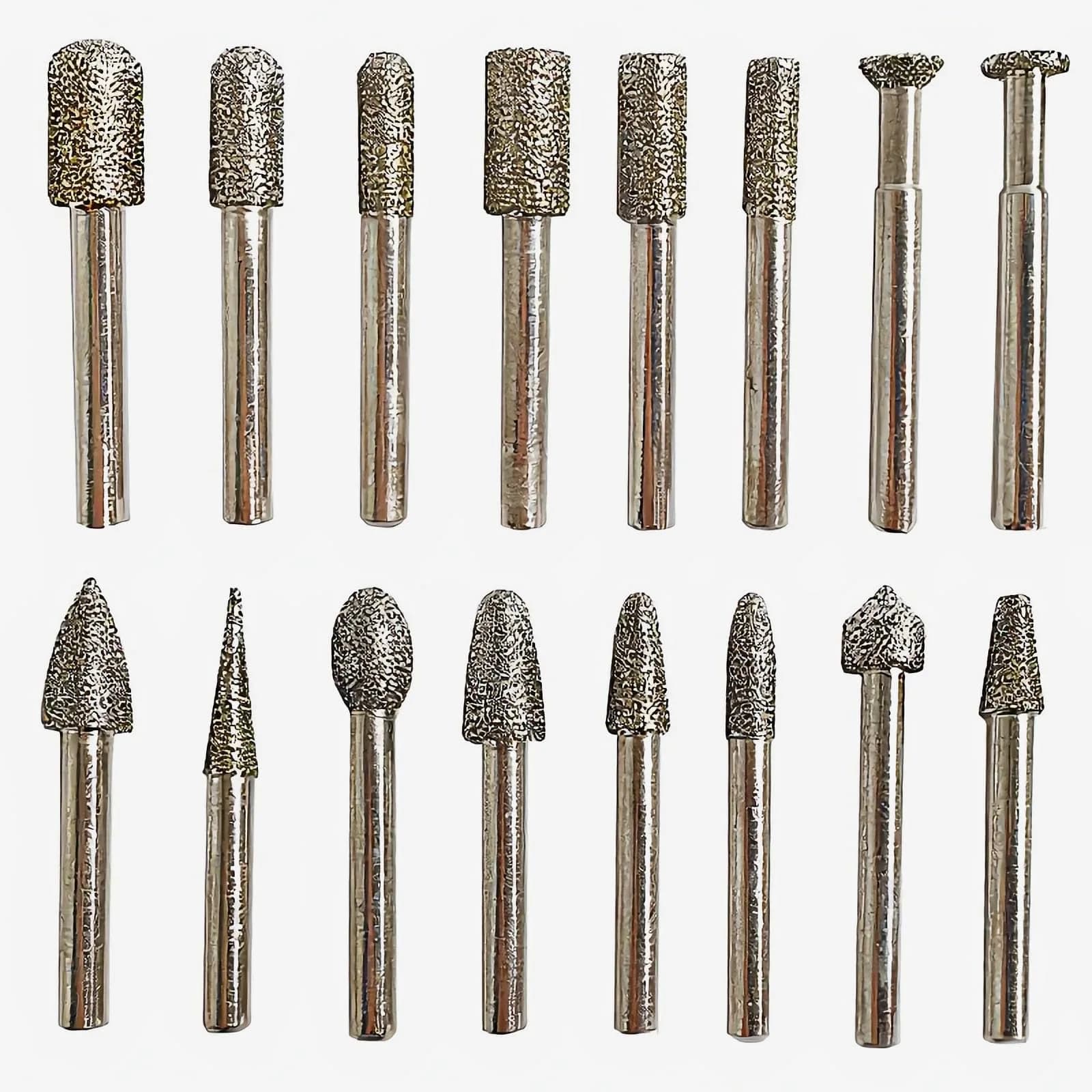 Lala Smill 1/4" Shank Diamond Coated Grinding Burr, 60 Grit | Durable Alloy & Diamond for Hard Materials — coarse Diamond Burr set