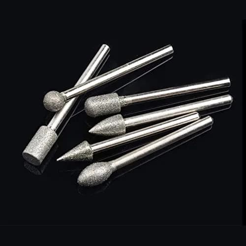 Lala Smill 1/4" Shank Diamond Grinding Burr Set, 20pcs 120 Grit Sphere, Cylinder, Bullet, Taper Heads | For Hard Materials thumbnail 4