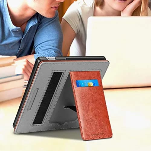 CaseBot Stand Case for 7" Kindle Oasis 10th/9th Gen 2019/2017 | Premium PU Leather & Microfiber, Foldable Stand, Card Slot thumbnail 7