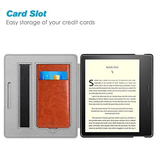 CaseBot Stand Case for 7" Kindle Oasis 10th/9th Gen 2019/2017 | Premium PU Leather & Microfiber, Foldable Stand, Card Slot thumbnail 4