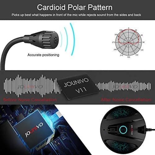 JOUNIVO JV603PRO USB Condenser Microphone for PC & Mac | Cardioid Podcast Mic with Mute Button & LED thumbnail 2