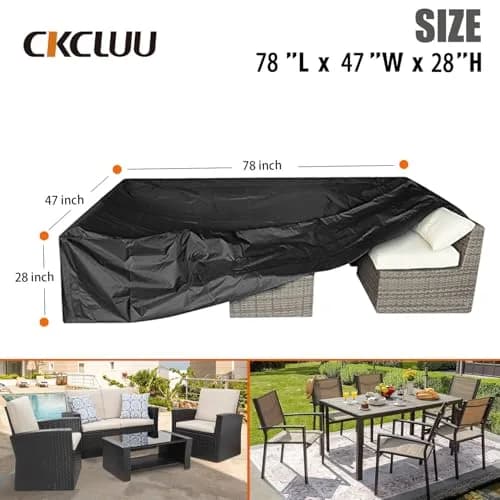 CKCLUU Patio Furniture Cover 208 cm x 158 cm x 76 cm | Waterproof 420D Oxford Fabric with Buckles thumbnail 6
