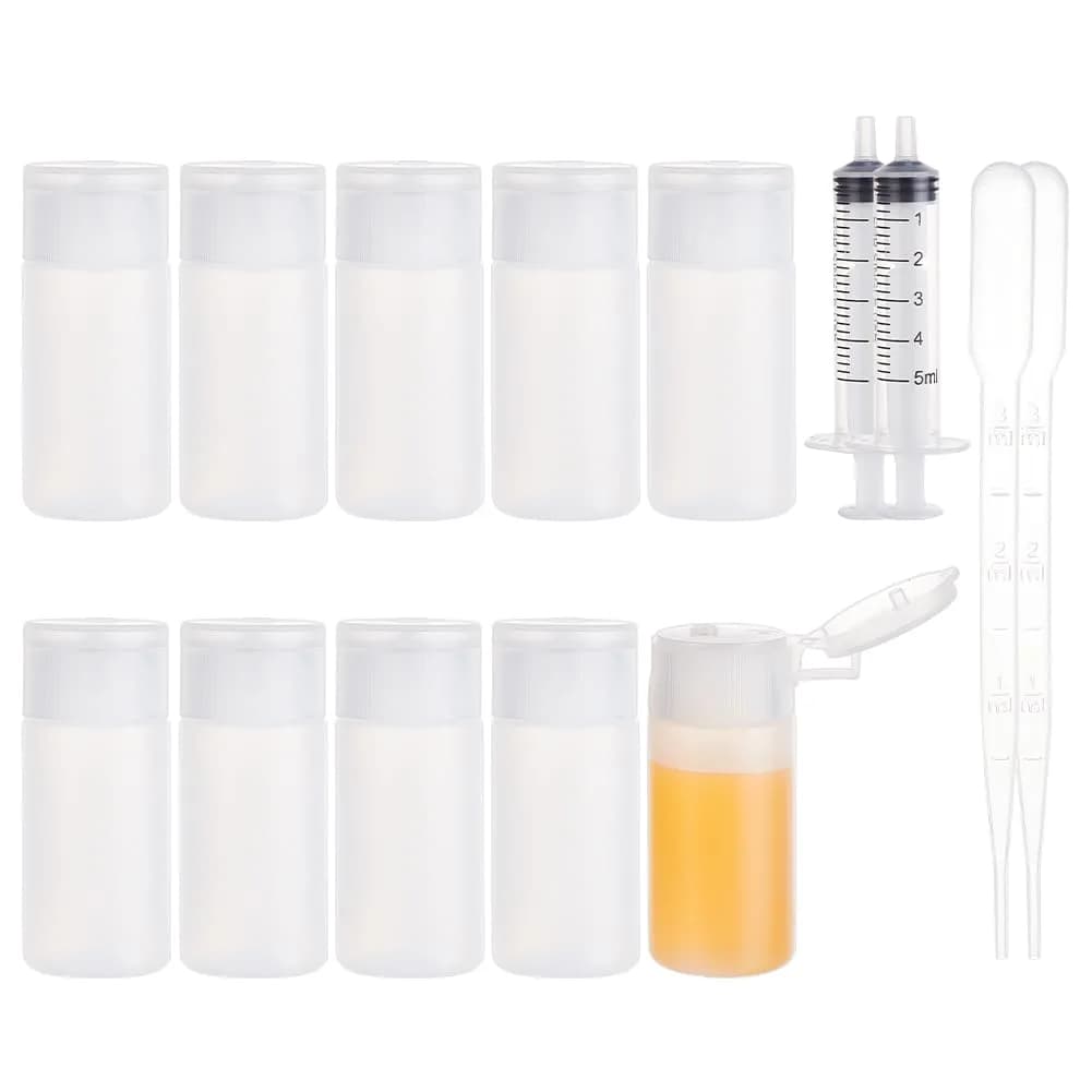 BENECREAT 10 Pack 30ml Travel Bottles | Refillable Plastic Squeeze Bottles for Makeup & Toiletries