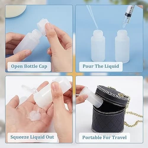 BENECREAT 10 Pack 30ml Travel Bottles | Refillable Plastic Squeeze Bottles for Makeup & Toiletries thumbnail 4