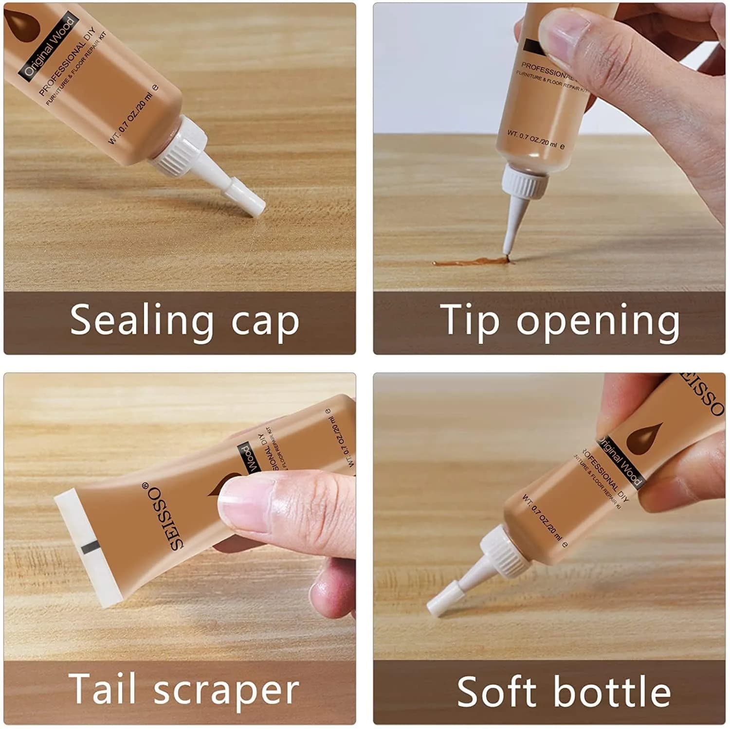 SEISSO Wood Repair Kit Touch Up Paint 12 Colors | Restores Furniture Scratches & Dents - view 9