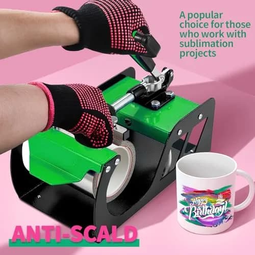 Teenitor Heat Resistant Styling Gloves 2 Pcs, Rose Red | Protects Hands Up to 250°C (482°F) thumbnail 3
